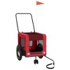 vidaXL Pet Bike Trailer Red and Black Oxford Fabric and Iron - 2 of 4