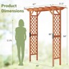 Costway Arbor Over 7FT High Wooden Garden Arch Trellis Pergola Outdoor Patio Plant - 3 of 4