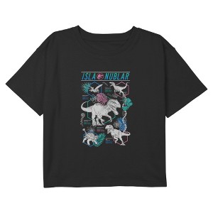 Girls Jurassic World Colorful Dino Blueprints T Shirt - 1 of 3
