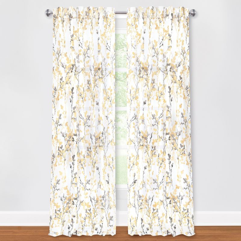 Collections Etc Decorative Misty Semi-Sheer Window Curtain Panel, 2 of 4