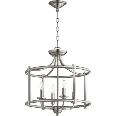 Quorum Lighting Rossington 4-Light Pendant, Satin Nickel, 18W, 18.5H
