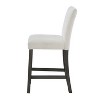 Simple Relax Set of 2 Upholstered Counter Height Dining Chairs in White and Charcoal Grey - 4 of 4