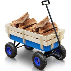 Unbanmax Outdoor Wagon All Terrain Rally Vehicle, with Removable Wooden Side Panels Pneumatic Tires - 1 of 4