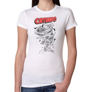 Womens Funny T Shirts Catnado Sarcastic Crazy Cat Graphic Novelty Tee For Ladies - Crazy Dog Women's T Shirt For Cat Lovers - 1 of 4