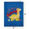 Paper Love Frndly Pop Up Birthday Card, Birthday Dinosaur, Handcrafted - 100% Recycled and Eco-Friendly, 8" x 6" Cover - 2 of 4