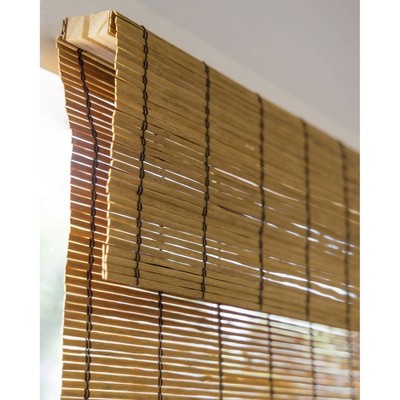 Fox Brown Cordless Bamboo Roman Outdoor Woven Shade 47" x 64"