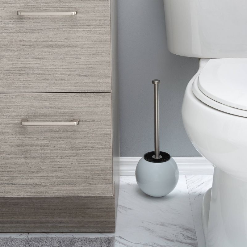 Globe Design Toilet Brush and Holder White - Bath Bliss, 5 of 6