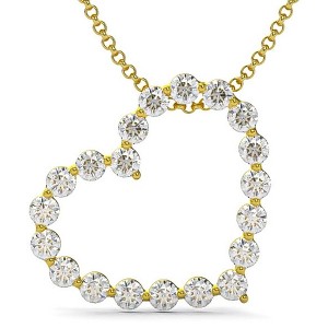 Pompeii3 1 Ct Diamond Heart Pendant Necklace in White, Yellow, or Rose Gold Lab Created - 1 of 4