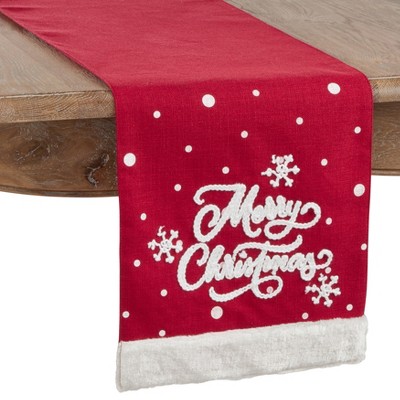 Saro Lifestyle Plaid Sheep Design Christmas Table Runner, 13"x72", Red