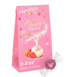 Lindt Lindor Valentine's Day Strawberries & Cream White Chocolate Truffles - 0.8oz - 1 of 4