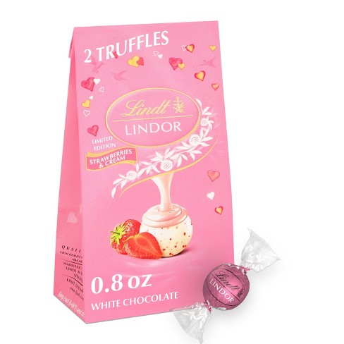 Lindt Lindor Valentine's Day Strawberries & Cream White Chocolate Truffles - 0.8oz - image 1 of 4