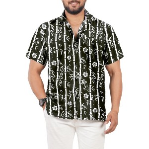 LA LEELA Men's Hawaiian Shirt Vacation Funny Party Shirts for Men - 1 of 3