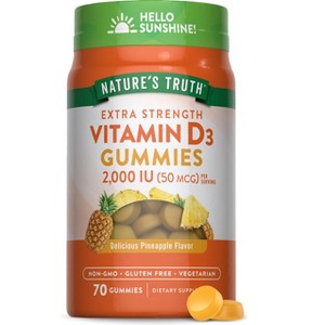 Nature's Truth Vitamin D3 Gummies | 2000 IU | 70 Count | Pineapple Flavor - 1 of 4