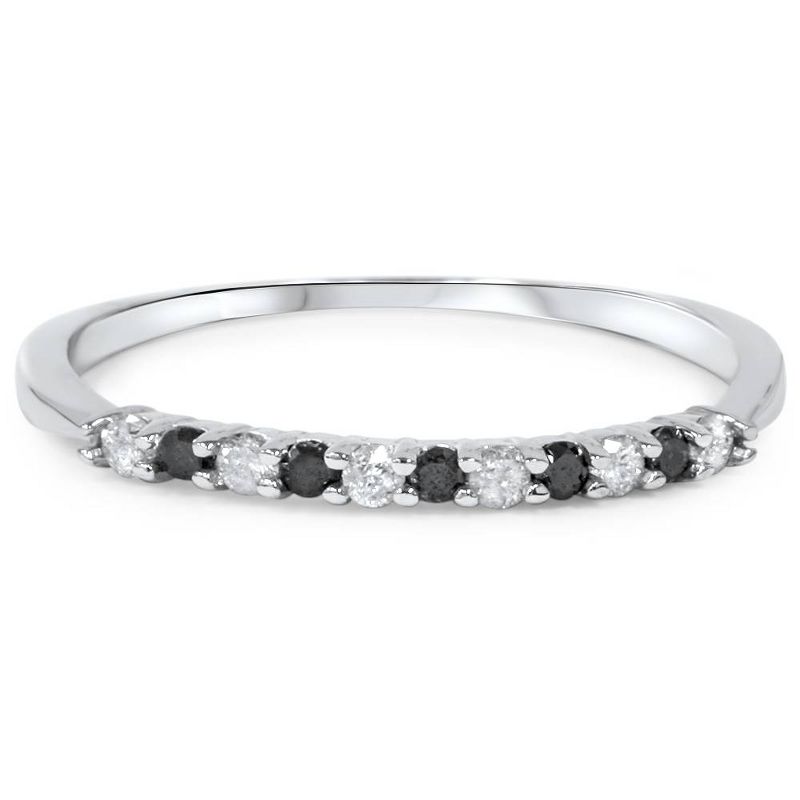 Pompeii3 1/4ct Black & White Diamond Wedding Anniversary Ring, 4 of 6