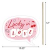 Big Dot of Happiness Funny Lucky in Love Photo Props, Las Vegas Bachelorette Party Decorations, Red & Pink Photo Booth Props Kit - 10 Piece - 4 of 4