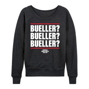Women's - Ferris Bueller's Day Off - Bueller Bueller Bueller Lightweight French Terry Wide Neck Long Sleeve Shirt - 1 of 4