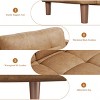 3-Seater Sofa Couch, 83" Wide Faux Leather Sofa Couch with Spring Cushion, Modern Sofa with Deep Seats - 3 of 4
