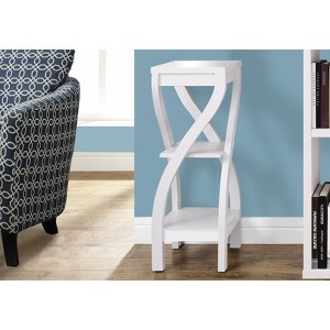 FONTOI 3-Tier Side Table with Square Tabletop, Bedside Table with 2 Storage Shelves, Nightstand for Living Room, Bedroom, White, 11.5"*32"*11.5" - 1 of 4