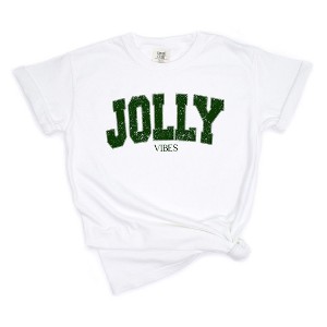 Simply Sage Market Women's Jolly Vibes Grunge Short Sleeve Garment Dyed Tee - 1 of 2