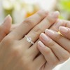 Pompeii3 VS 1 1/4Ct Moissanite & Lab Created Diamond Engagement Twist Ring in 10k Gold - 4 of 4