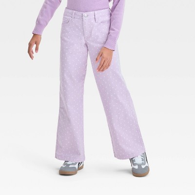 Girls' Wide Leg Stretch Canvas Pants - art class™