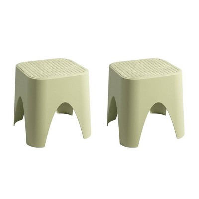 Mallorca Green Resin Stackable Outdoor Accent Table Set