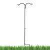 Ashman Premium Steel Ground Stake Shepherd's Hook 65 Inch Dual Sided for Hanging Flowers, Bird Feeders, Mason Jars, and Wedding Decor, Black - 3 of 4
