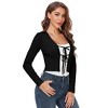 Long Sleeve Cropped Cardigan for Women Casual Jacquard Tie Front Shrug Sweater - 4 of 4
