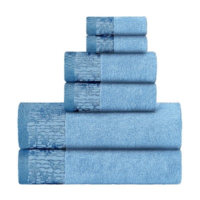 Charming Floral Accent Cotton Towel Set by Blue Nile Mills
