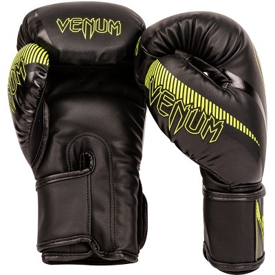 Venum Impact Hook and Loop Boxing Gloves - Black/Neo Yellow