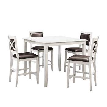 5pc Wynnie Wood Counter Height Dining Set White - Abbyson Living