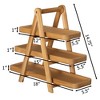 Vintiquewise 3-Tier Wooden Tray Farmhouse Inspired Cupcake Stand Dessert Platter Pastry Holder Appetizer Display - 4 of 4