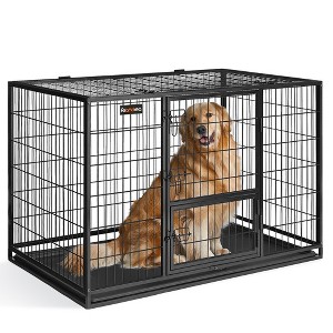 Feandrea Heavy-Duty Dog Crate, Metal Dog Kennel and Cage with Removable Tray, for Small and Medium Dogs - 1 of 4