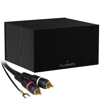 Fluance High Fidelity Phono Preamp w/ RIAA Equalization for MM Turntables/Vinyl Record Player w/ RCA Cable & Ground Wire - Black