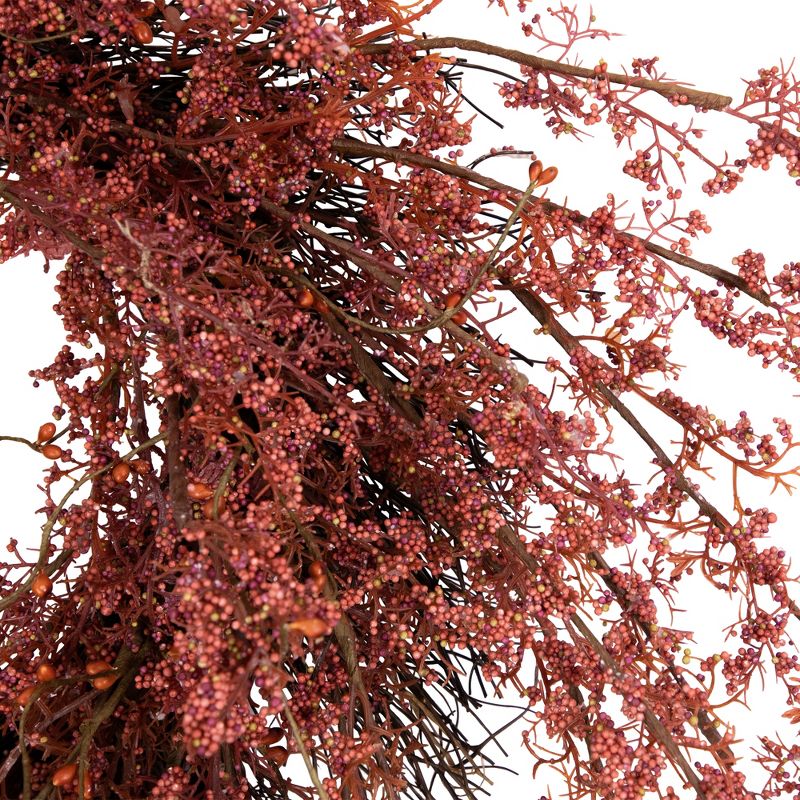 Northlight 24" Autumn Harvest Burgundy Berry Artificial Wreath - Unlit, 5 of 7