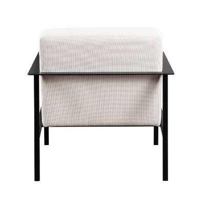 Milano Oatmeal White Metal Frame Accent Chair