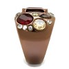 Slickblue Women’s IP Black, Sea Blue, Oblong CZ Center, Stainless Steel Ring, Multicolor Accents, size 5-10 - 4 of 4