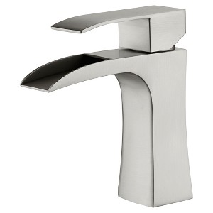 Sumerain Deck Mount Waterfall 304 Stainless Steel Bathroom Sink Faucet Level Handle, Brushed Nickel - 1 of 4