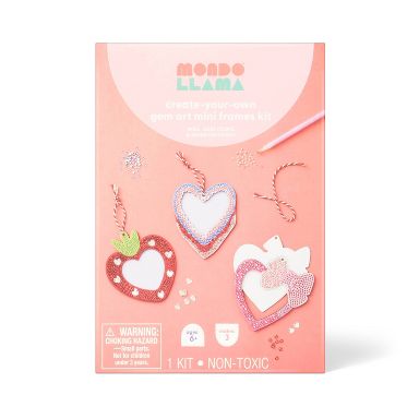 3ct Valentine's Craft Gem Art Mini Heart Frames Activity Kit - Mondo Llama™