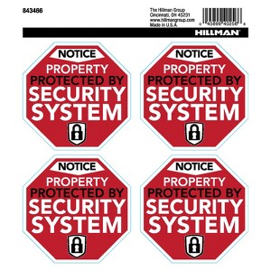 Hillman English Red Security Decal 6 in. H X 6 in. W - Case of 6 - 1 of 1