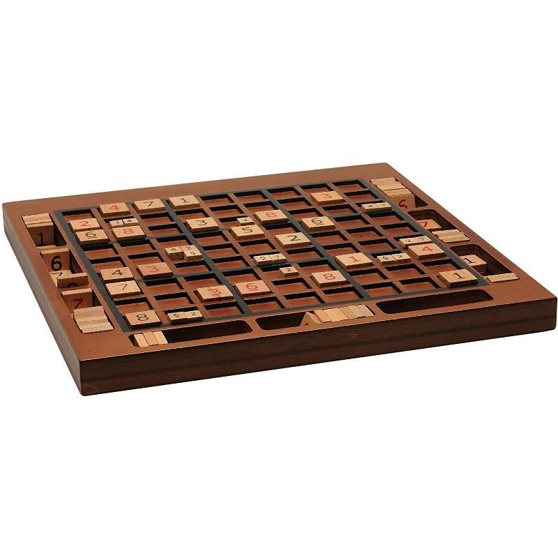 WE Games Wooden Sudoku Board with Storage Slots in Walnut Stain - 11.5 in., 4 of 9