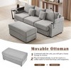 2/4/5/6 pcs Sectional Sofa Couch, Storage Sofa Chair with Movable Ottoman, USB Ports, Cup Holders, Phone Holder -ModernLuxe - 4 of 4