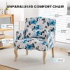 EROMMY High Back Floral Accent Chair for Living Room,Upholstered Wingback Chair w/Pillow, Comfy Armchair w/Wooden Legs - 3 of 4