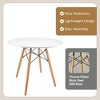 LeisureMod Dover Round Bistro 31" Dining Table – Glass/Wood Tabletop with Natural Wood Eiffel Base, Modern Kitchen, Dining Room, Cafe Table - 4 of 4