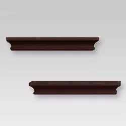 2pc Traditional Wall Shelf Set Brown - Threshold™