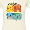 Women's - Pokémon - Starter Pokémon Character Grid Fitted Graphic T-Shirt - 2 of 3