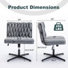 DOMETOUR Armless Office Chair no Wheels Swivel Desk Chair, Height Adjustable for Living Room - 2 of 4