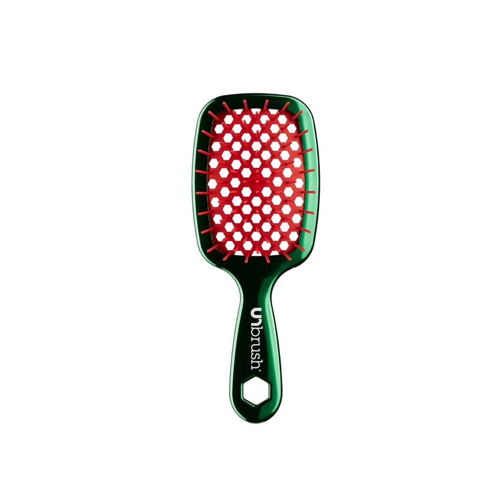 UNbrush Mini Detangling Hair Brush - Chrome Green