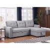 Upholstered Pull out Sectional Sofa with Chaise - 2 of 4