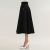 Anna-Kaci Women's Midi A-Line Skirt with Structured High Waist, Soft Flowing Panels, and Button-Tab Pocket Accents for Shape - 3 of 4